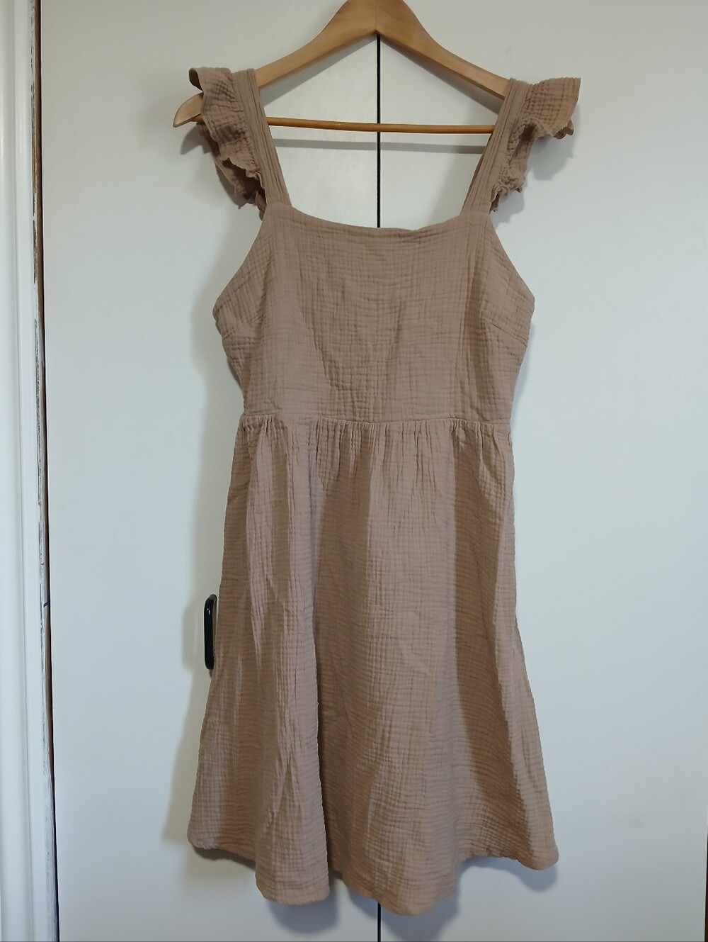 ​SHEIN New 100% Cotton Gauze Ruffle Strap Smocked Back A-Line Summer Dress XL